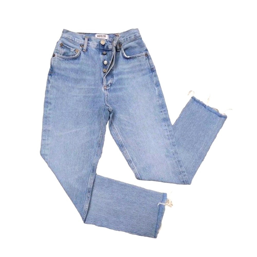 AGOLDE Remy High Rise Organic Straight Jean Fray Hems In Renewable NOWT - Picture 7 of 10